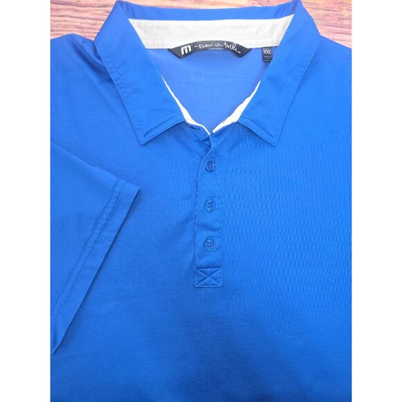 Travis Mathew Mens Pima Cotton Blend Polo XXL Blue Golf Shirt - Picture 4 of 8